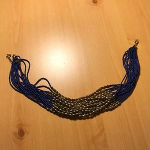 Blue and Gold Statement Necklace